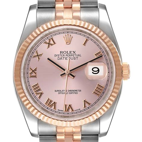 rolex datejust 26 rose gold roman numerals|Rolex watch with roman numerals.